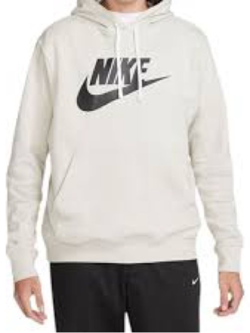 Nike Sportswear Men's White Hoodie Big Logo Medium
